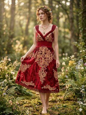 Vintage Y2k Silk Hale Bob Velvet Burnout Fairy Baroque Babydoll Slip Dress XS/S